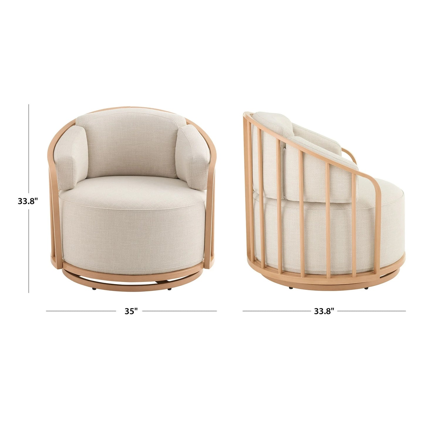 Better Homes & Gardens Lillian Swivel Birdcage Chair, Cream Linen